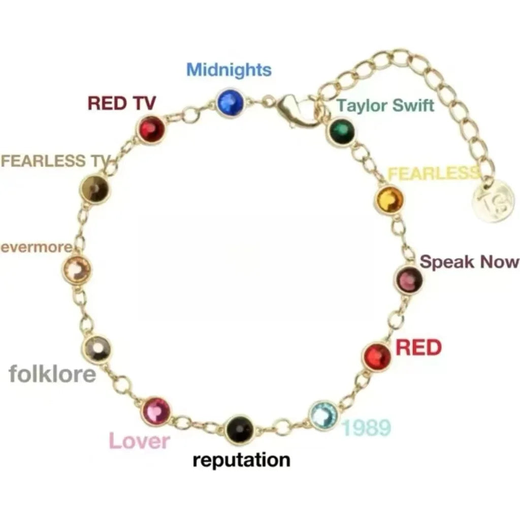 Bejeweled Friendship Bracelet | Colorful Crystal Charm Bracelet | Swiftie Jewelry Taylor Inspired Gift - élise & madelyn