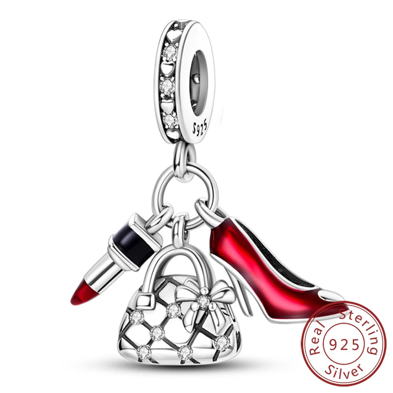 Fit Original 925 Sterling Silver Charms Beads Wine Glass Coffee Cup Charms Pendant For Women Bracelet Charms DIY Jewelry Gift - élise & madelyn