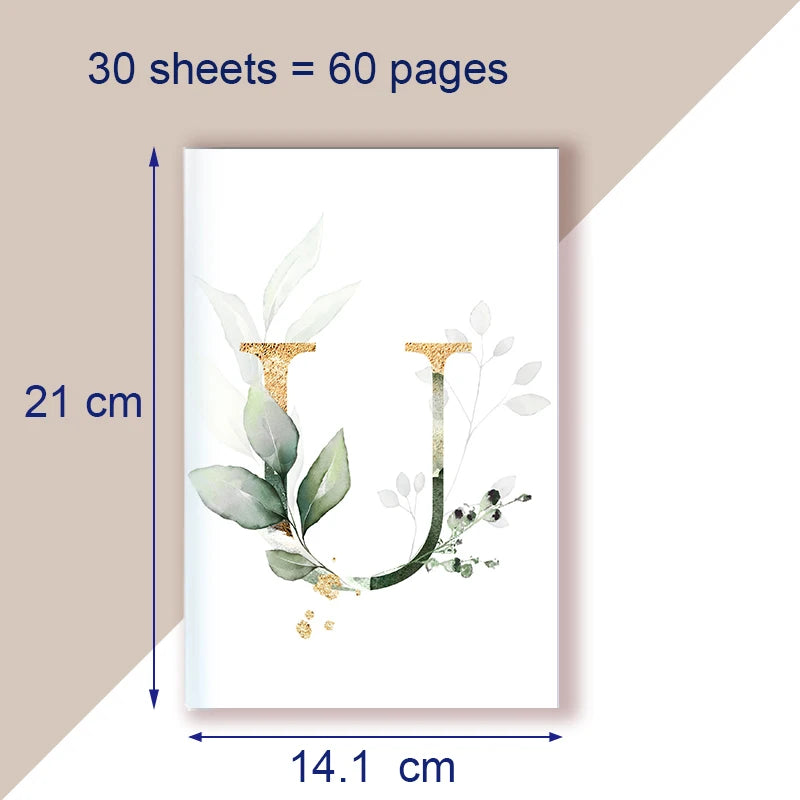 A5 Notebook Note Book Monogram Name Initial Alphabet Letter Majuscule Letters Flower Decor Personality Art Design Personal Diary - élise & madelyn