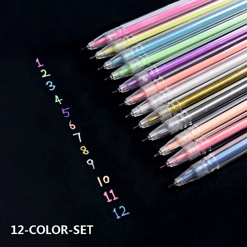9/12 PCS Set Kawaii Color Gel Pen Set 0.5mm Ballpoint Pen for Diary School Stationery - élise & madelyn
