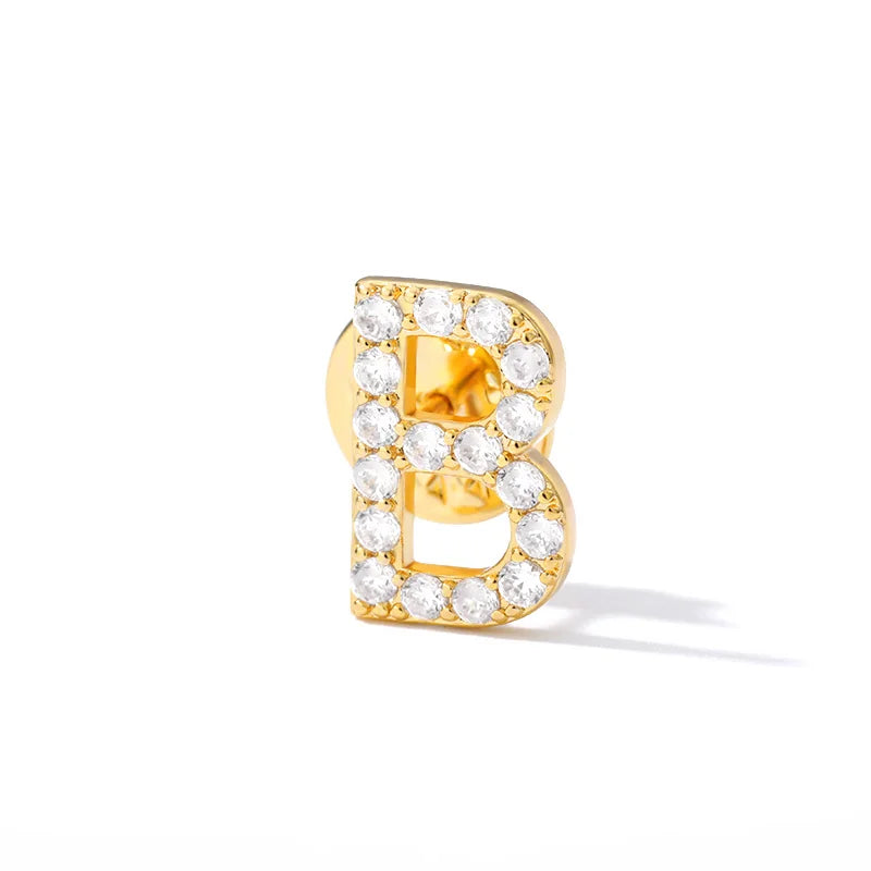 Crystal A-Z Letter Brooches for Women Initial Name Brooch Pins for Suit Shirt Collar Accessories New Rhinestone Brooch Jewelry