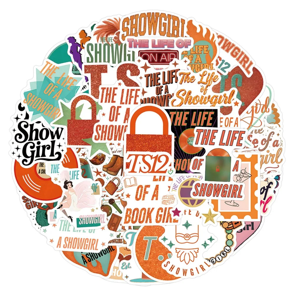 10/55Pcs The Life of A Showgir Stickers Famous Star Singer Decals for Laptop Suitcase Notebook Skateboard Waterproof Sticker - élise & madelyn