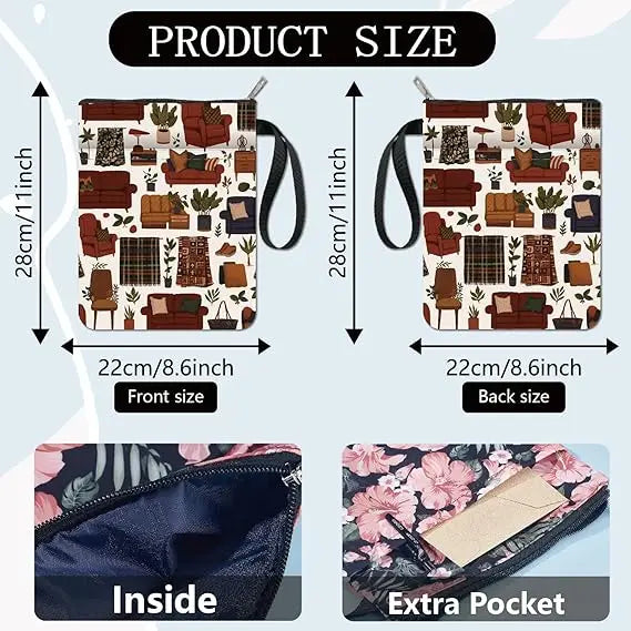 1pc Giraffe Book Sleeve Cartoon Animal Book Covers Book Protector for Paperbacks Washable Fabric Cloth Book Cover with Zipper - élise & madelyn