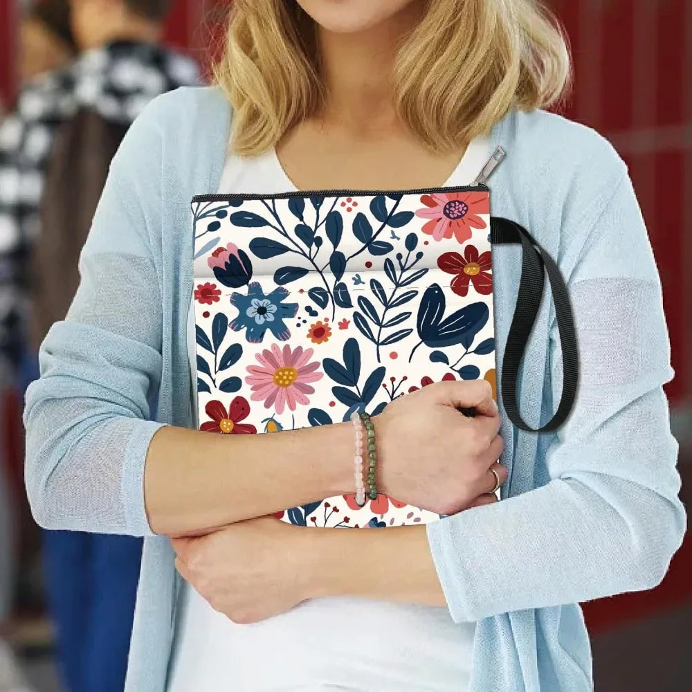 1pc Flower Book Sleeve Leaves Book Protector Plant Book Covers for Paperbacks Washable Fabric Cloth Book Cover with Zipper - élise & madelyn
