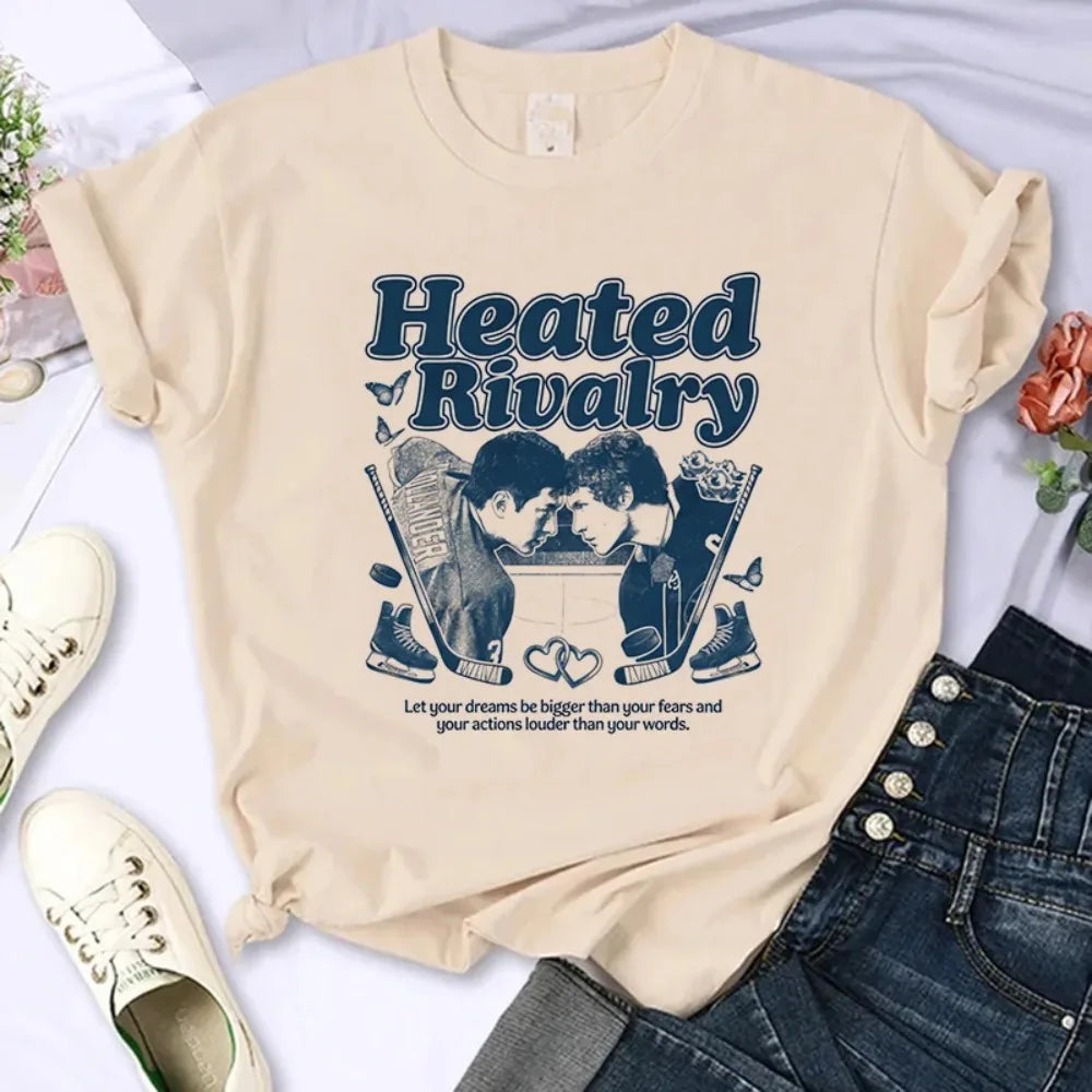 Heated Rivalry Graphic T-Shirt – Gothic Y2K Vintage Crew Neck Tee (Unisex)
