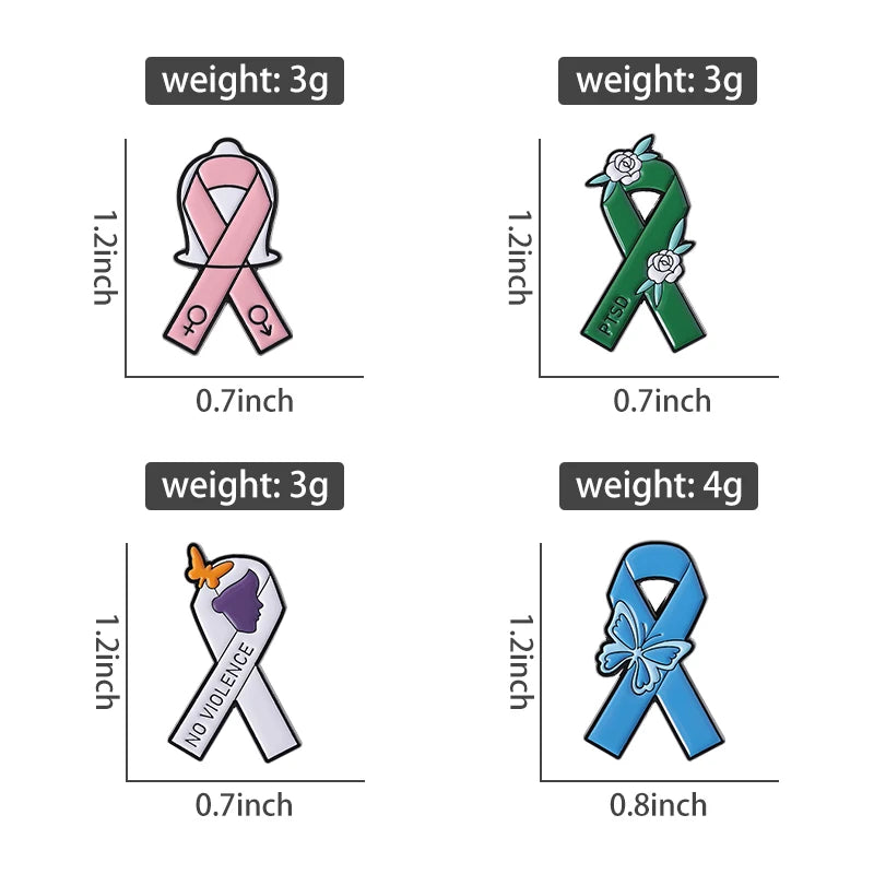 Awareness Ribbon Enamel Pin Collection